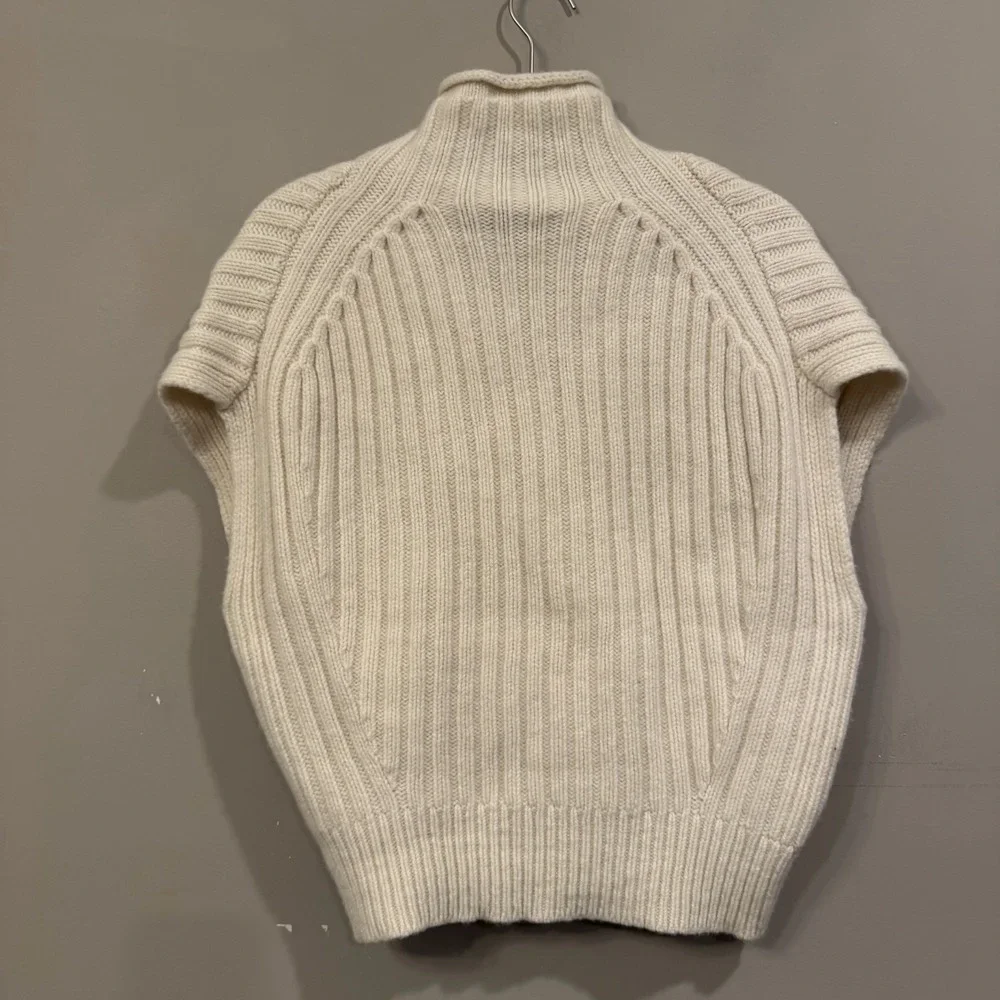 Polo Ralph Lauren Wool-Cashmere Dolman Roll Neck Jumper Small Ivory Ribbed